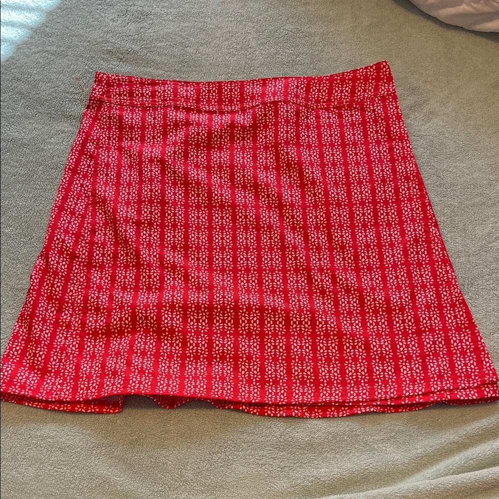 RipSkirt Hawaii Red Patterned Adjustable Waist Stretch Skirt